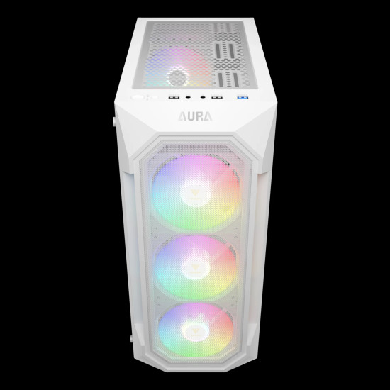 Gamdias кутия Case ATX - AURA GC1 Elite White - Mesh, RGB, Tempered Glass