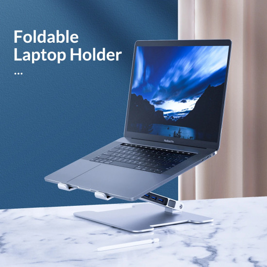 Orico алуминиева поставка за лаптоп Laptop Stand - Aluminum, 2 x USB3.0, Card Reader, up to 15.6 Orico алуминиева поставка за лаптоп Laptop Stand - Aluminum, 2 x USB3.0, Card Reader, up to 15.6