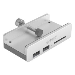 Orico хъб USB 3.0 HUB Clip Type 2 port, SD card reader - aux Micro-USB power input, Aluminum - MH2AC-U3-SV Orico хъб USB 3.0 HUB Clip Type 2 port, SD card reader - aux Micro-USB power input, Aluminum - MH2AC-U3-SV