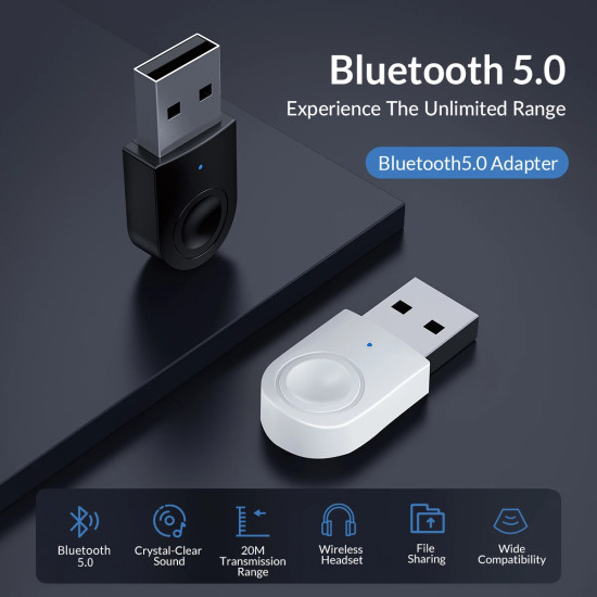 Orico блутут адаптер Bluetooth 5.0 USB adapter, black - BTA-608-BK Orico блутут адаптер Bluetooth 5.0 USB adapter, black - BTA-608-BK