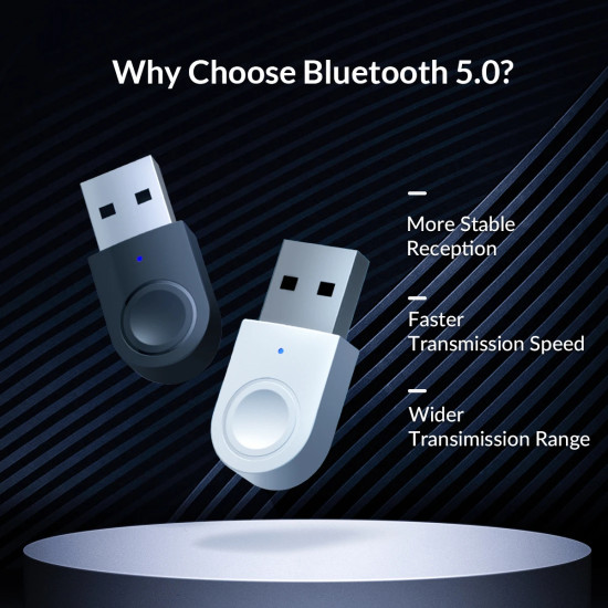 Orico блутут адаптер Bluetooth 5.0 USB adapter, black - BTA-608-BK Orico блутут адаптер Bluetooth 5.0 USB adapter, black - BTA-608-BK