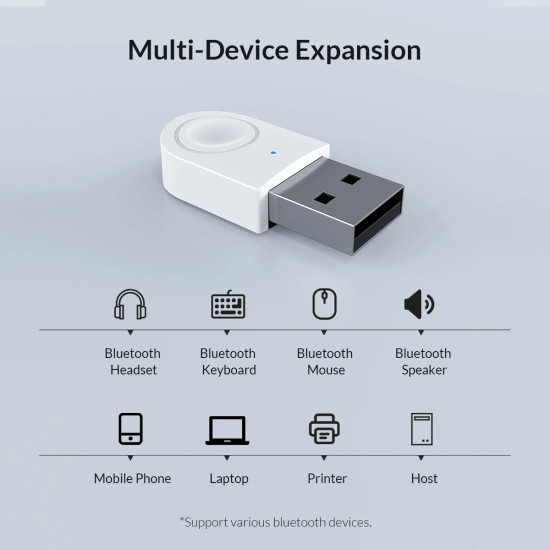 Orico блутут адаптер Bluetooth 5.0 USB adapter, black - BTA-608-BK Orico блутут адаптер Bluetooth 5.0 USB adapter, black - BTA-608-BK