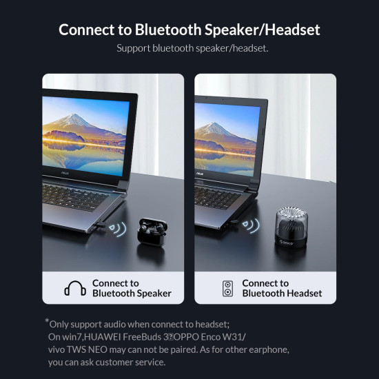 Orico блутут адаптер Bluetooth 5.0 USB adapter, black - BTA-608-BK Orico блутут адаптер Bluetooth 5.0 USB adapter, black - BTA-608-BK