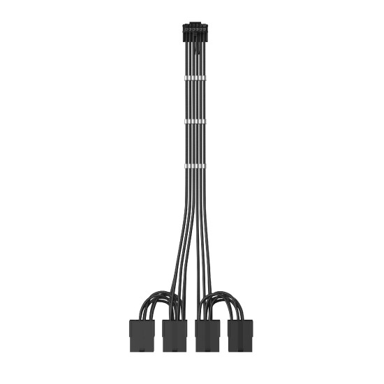 1stPlayer удължителен кабел Custom Sleeved Modding Cable Black - 4 x PCIe 8-pin to 12VHPWR - FM4-B-BK 1stPlayer удължителен кабел Custom Sleeved Modding Cable Black - 4 x PCIe 8-pin to 12VHPWR - FM4-B-BK