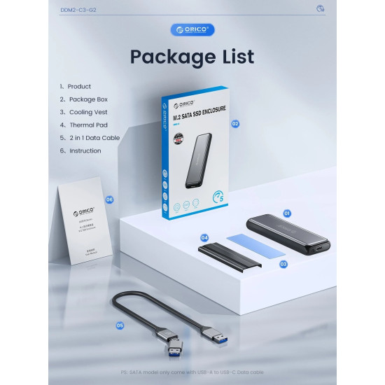 Orico външна кутия за диск Storage - Case - M.2 NVMe/SATA M/B key - USB3.1 Type-C Gen.2 10Gbps - DDNV-C3-G2-BK-BP Orico външна кутия за диск Storage - Case - M.2 NVMe/SATA M/B key - USB3.1 Type-C Gen.2 10Gbps - DDNV-C3-G2-BK-BP