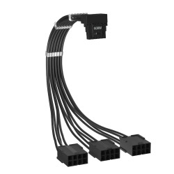 1stPlayer удължителен кабел Custom Sleeved Modding Cable Black - 3 x PCIe 8-pin to 12VHPWR - FM3-B-BK 1stPlayer удължителен кабел Custom Sleeved Modding Cable Black - 3 x PCIe 8-pin to 12VHPWR - FM3-B-BK