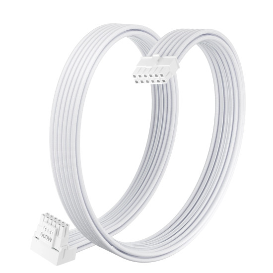 1stPlayer модулен кабел Custom Sleeved Modding Cable White - PCIe 5.0 12VHPWR M/M - FM2-B-WH 1stPlayer модулен кабел Custom Sleeved Modding Cable White - PCIe 5.0 12VHPWR M/M - FM2-B-WH