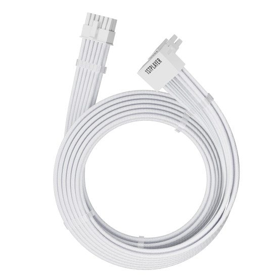 1stPlayer модулен кабел Custom Sleeved Modding Cable White - PCIe 5.0 12VHPWR M/M - FM2-B-WH 1stPlayer модулен кабел Custom Sleeved Modding Cable White - PCIe 5.0 12VHPWR M/M - FM2-B-WH