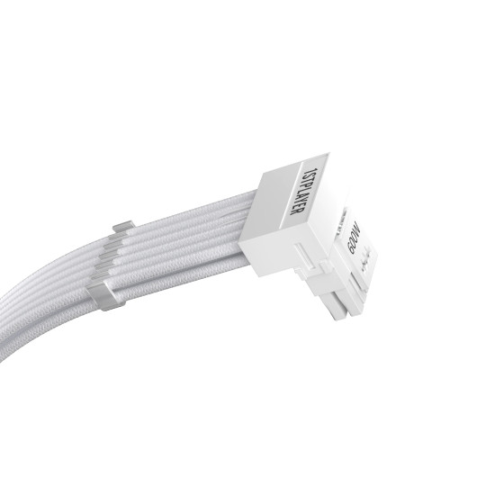 1stPlayer модулен кабел Custom Sleeved Modding Cable White - PCIe 5.0 12VHPWR M/M - FM2-B-WH 1stPlayer модулен кабел Custom Sleeved Modding Cable White - PCIe 5.0 12VHPWR M/M - FM2-B-WH