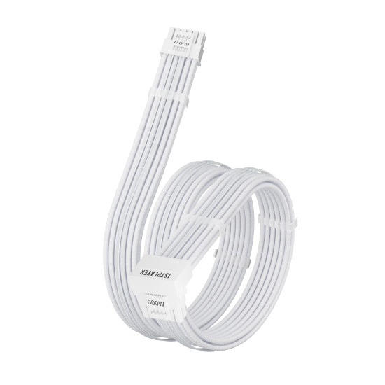 1stPlayer модулен кабел Custom Sleeved Modding Cable White - PCIe 5.0 12VHPWR M/M - FM2-B-WH 1stPlayer модулен кабел Custom Sleeved Modding Cable White - PCIe 5.0 12VHPWR M/M - FM2-B-WH