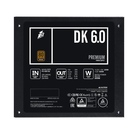 1stPlayer захранване PSU 600W Bronze - PS-600AX 1stPlayer захранване PSU 600W Bronze - PS-600AX