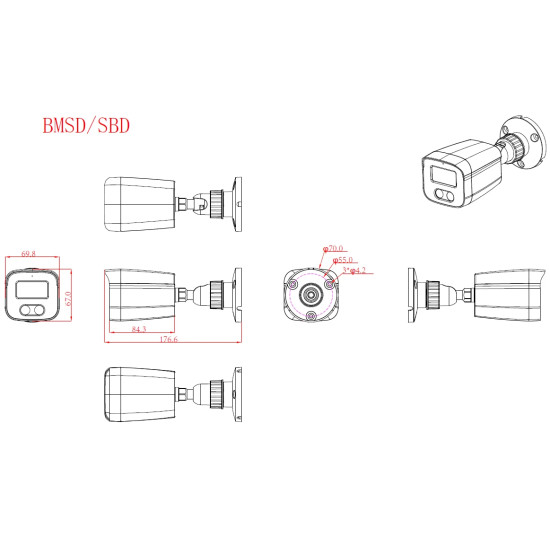 Longse охранителна камера IP Camera Bullet - BMSDGC200 - 2MP, PoE, 3.6mm Longse охранителна камера IP Camera Bullet - BMSDGC200 - 2MP, PoE, 3.6mm