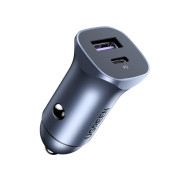 Ugreen зарядно за кола Fast Charger Car - Type-C + USB QC3.0, Power Distribution 30W CD130 - 40858 Ugreen зарядно за кола Fast Charger Car - Type-C + USB QC3.0, Power Distribution 30W CD130 - 40858