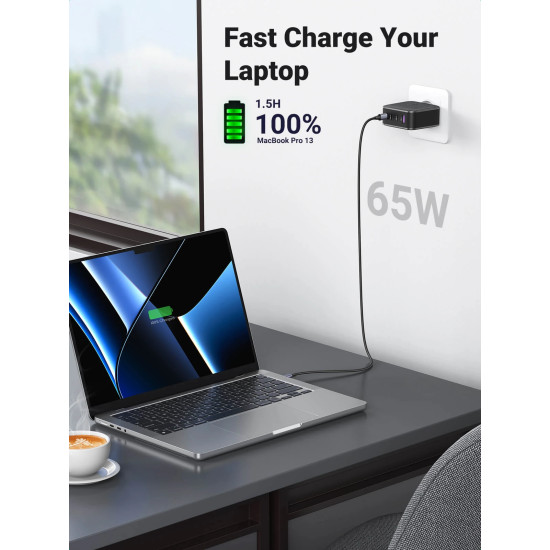 Ugreen универсално зарядно за стена Charger Wall 65W GaN CD224, 1 x USB-A, 3 x Type-C - 70774
