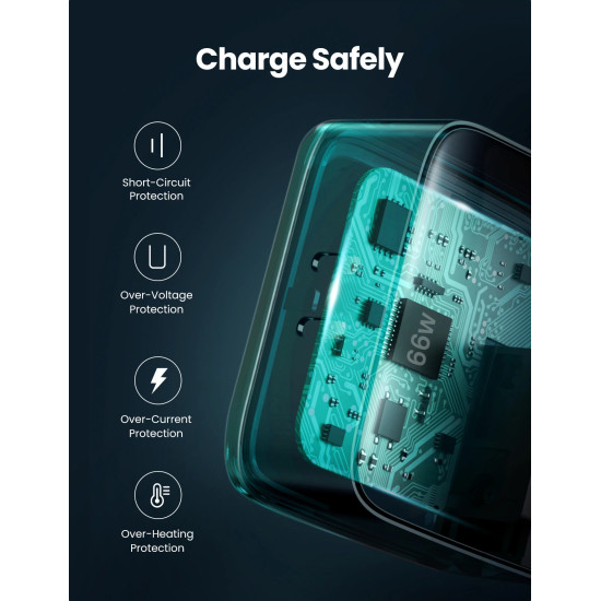 Ugreen универсално зарядно за стена Charger Wall 65W GaN CD216, 2 x Type-C - 70867 Ugreen универсално зарядно за стена Charger Wall 65W GaN CD216, 2 x Type-C - 70867
