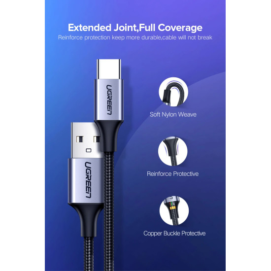 Ugreen кабел USB 2.0 Type A to Type-C US288, 1.5m - 60127 Ugreen кабел USB 2.0 Type A to Type-C US288, 1.5m - 60127