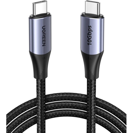 Ugreen кабел USB3.1 Type-C Gen2 M/M US355, 10Gbps, 100W, 5A, 1m - 80150 Ugreen кабел USB3.1 Type-C Gen2 M/M US355, 10Gbps, 100W, 5A, 1m - 80150