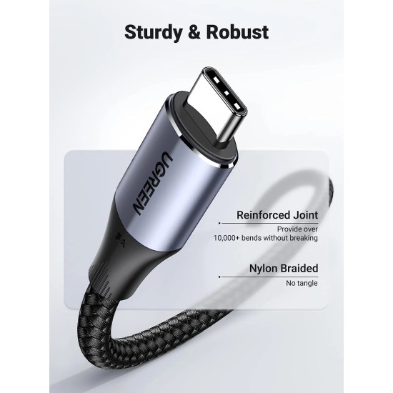 Ugreen кабел USB3.1 Type-C Gen2 M/M US355, 10Gbps, 100W, 5A, 1m - 80150 Ugreen кабел USB3.1 Type-C Gen2 M/M US355, 10Gbps, 100W, 5A, 1m - 80150