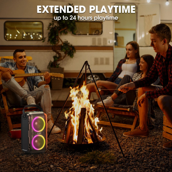 W-King Блутут парти колона Bluetooth Party Speaker - T9 Black - 80W, Wireless Microphone, Karaoke W-King Блутут парти колона Bluetooth Party Speaker - T9 Black - 80W, Wireless Microphone, Karaoke