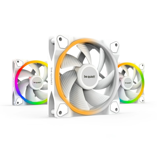 be quiet! комплект вентилатори Fan Pack 3-in-1 3 x 120mm - LIGHT WINGS White 120mm PWM Triple-Pack be quiet! комплект вентилатори Fan Pack 3-in-1 3 x 120mm - LIGHT WINGS White 120mm PWM Triple-Pack