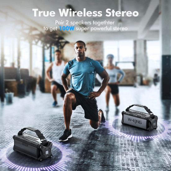 W-King Блутут мобилна колонка Bluetooth Speaker - D8 Black - 50W W-King Блутут мобилна колонка Bluetooth Speaker - D8 Black - 50W