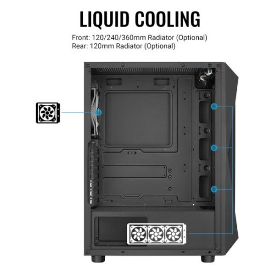 AeroCool кутия Case ATX - Falcon-G-BK-v2 - Addressable RGB AeroCool кутия Case ATX - Falcon-G-BK-v2 - Addressable RGB