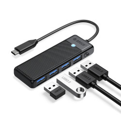 Orico хъб USB3.1 HUB Type-C - 4 x USB3.0 - PAPW4A-C3-015-BK Orico хъб USB3.1 HUB Type-C - 4 x USB3.0 - PAPW4A-C3-015-BK