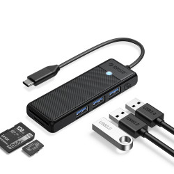 Orico хъб USB3.1 HUB Type-C - 3 x USB3.0, SD, TF - PAPW3AT-C3-015-BK Orico хъб USB3.1 HUB Type-C - 3 x USB3.0, SD, TF - PAPW3AT-C3-015-BK