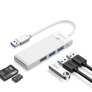 Orico хъб USB3.0 HUB White - 3 x USB3.0, SD, TF - PAPW3AT-U3-015-WH Orico хъб USB3.0 HUB White - 3 x USB3.0, SD, TF - PAPW3AT-U3-015-WH