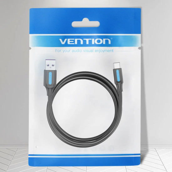 Vention Кабел USB 3.1 Type-C / USB 2.0 AM - 1M Black 5A Fast Charge - CORBF Vention Кабел USB 3.1 Type-C / USB 2.0 AM - 1M Black 5A Fast Charge - CORBF