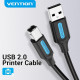 Vention Кабел USB 2.0 A Male to B Male, Black 1m - COQBF Vention Кабел USB 2.0 A Male to B Male, Black 1m - COQBF