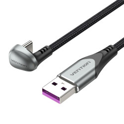 Vention Кабел USB 3.1 Type-C / USB 2.0 AM - 1.5M Black U-Shaped, Aluminum Alloy 5A - COHHG Vention Кабел USB 3.1 Type-C / USB 2.0 AM - 1.5M Black U-Shaped, Aluminum Alloy 5A - COHHG