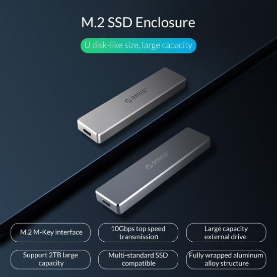 Orico външна кутия за диск Storage - Case - M.2 NVMe M-key 10 Gbps - PCM2-C3-SV Orico външна кутия за диск Storage - Case - M.2 NVMe M-key 10 Gbps - PCM2-C3-SV