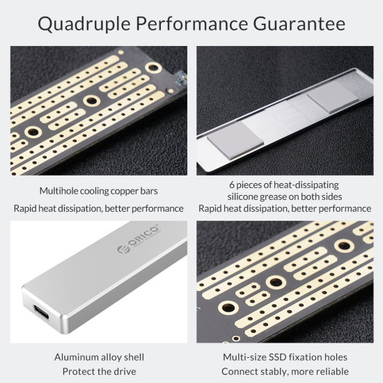 Orico външна кутия за диск Storage - Case - M.2 NVMe M-key 10 Gbps - PCM2-C3-SV Orico външна кутия за диск Storage - Case - M.2 NVMe M-key 10 Gbps - PCM2-C3-SV