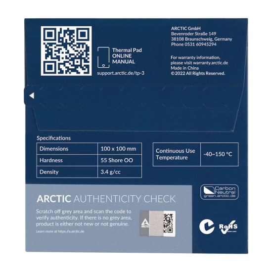 Arctic Термопад Thermal pad TP-3 100x100mm, 0.5mm - ACTPD00052A Arctic Термопад Thermal pad TP-3 100x100mm, 0.5mm - ACTPD00052A