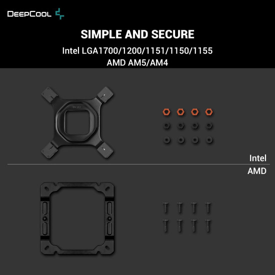 DeepCool охладител CPU Cooler AK400 Zero Dark - LGA1700/AM5 DeepCool охладител CPU Cooler AK400 Zero Dark - LGA1700/AM5