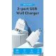 Vention бързо зарядно Fast Charger 2 x QC3.0 18W White - FBAW0 Vention бързо зарядно Fast Charger 2 x QC3.0 18W White - FBAW0