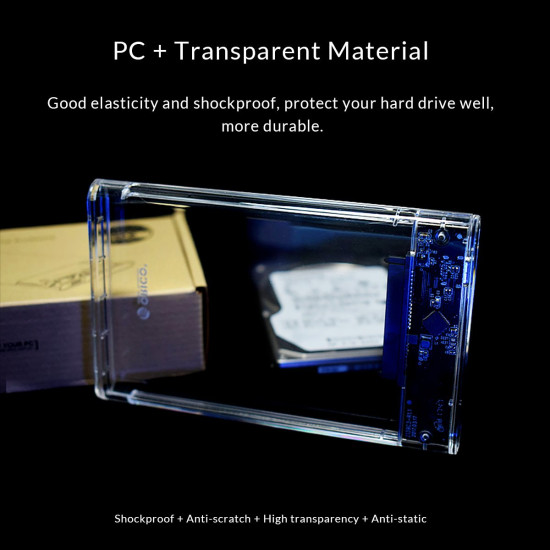 Orico външна кутия за диск Storage - Case - 2.5 inch 10Gbps Type-C Transparent - 2139C3-G2-CR-BP Orico външна кутия за диск Storage - Case - 2.5 inch 10Gbps Type-C Transparent - 2139C3-G2-CR-BP