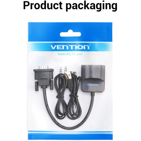 Vention адаптер Adapter VGA to HDMI with sound - Active converter with AUX-in and Micro USB power - ACNBB Vention адаптер Adapter VGA to HDMI with sound - Active converter with AUX-in and Micro USB power - ACNBB