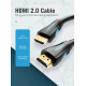 Vention кабел Cable HDMI 2.0 15.0m - 4K/60Hz Black - VAA-M02-B1500