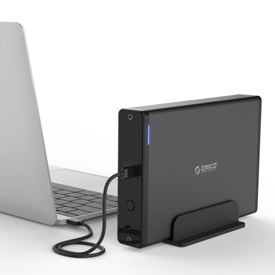 Orico кутия за диск Storage - Case - 3.5 inch Vertical, USB3.1 Type-C, Power adapter, UASP, black - 7688C3-BK Orico кутия за диск Storage - Case - 3.5 inch Vertical, USB3.1 Type-C, Power adapter, UASP, black - 7688C3-BK