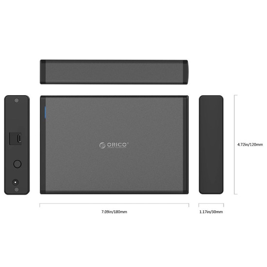 Orico кутия за диск Storage - Case - 3.5 inch Vertical, USB3.1 Type-C, Power adapter, UASP, black - 7688C3-BK Orico кутия за диск Storage - Case - 3.5 inch Vertical, USB3.1 Type-C, Power adapter, UASP, black - 7688C3-BK