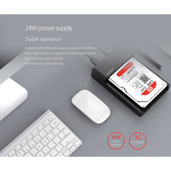Orico докинг станция Storage - HDD/SSD Dock - 2.5 and 3.5 inch USB3.0 - 6518US3-V2 Orico докинг станция Storage - HDD/SSD Dock - 2.5 and 3.5 inch USB3.0 - 6518US3-V2