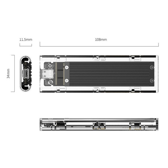 Orico външна кутия за диск Storage - Case - M.2 NVMe M key - USB3.1 Type-C - TCM2-C3-BK Orico външна кутия за диск Storage - Case - M.2 NVMe M key - USB3.1 Type-C - TCM2-C3-BK