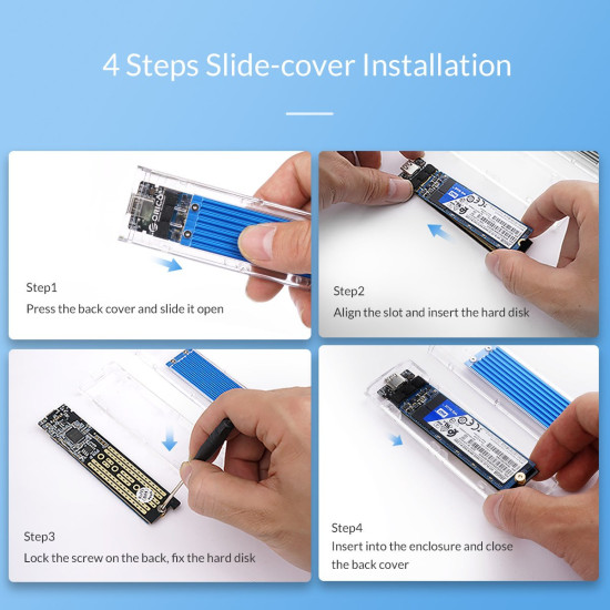 Orico външна кутия за диск Storage - Case - M.2 NVMe M key - USB3.1 Type-C - TCM2-C3-BK Orico външна кутия за диск Storage - Case - M.2 NVMe M key - USB3.1 Type-C - TCM2-C3-BK
