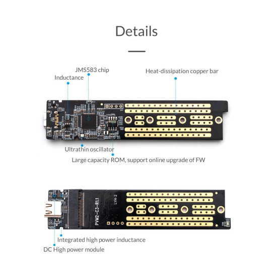 Orico външна кутия за диск Storage - Case - M.2 NVMe M key - USB3.1 Type-C - TCM2-C3-BK Orico външна кутия за диск Storage - Case - M.2 NVMe M key - USB3.1 Type-C - TCM2-C3-BK
