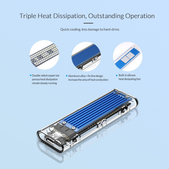 Orico външна кутия за диск Storage - Case - M.2 NVMe M key - USB3.1 Type-C - TCM2-C3-BK Orico външна кутия за диск Storage - Case - M.2 NVMe M key - USB3.1 Type-C - TCM2-C3-BK