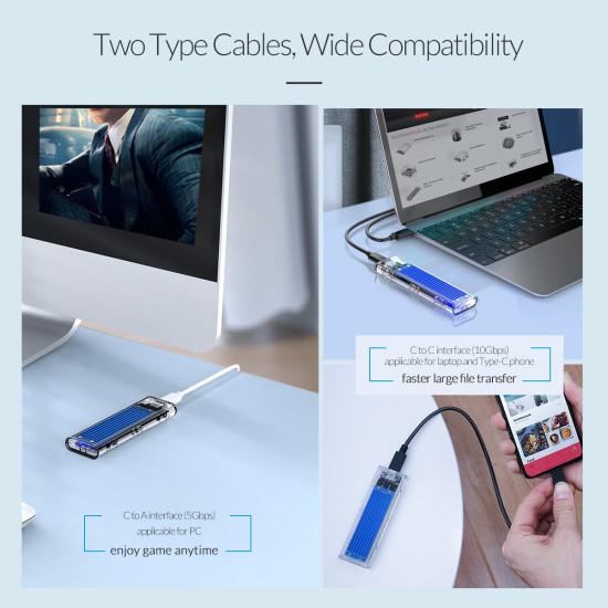 Orico външна кутия за диск Storage - Case - M.2 NVMe M key - USB3.1 Type-C - TCM2-C3-BK Orico външна кутия за диск Storage - Case - M.2 NVMe M key - USB3.1 Type-C - TCM2-C3-BK
