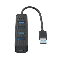 Orico хъб USB3.0 HUB 4 port - Type C input, 0.15m cable, aux Type-C power input - TWU3-4A-BK Orico хъб USB3.0 HUB 4 port - Type C input, 0.15m cable, aux Type-C power input - TWU3-4A-BK