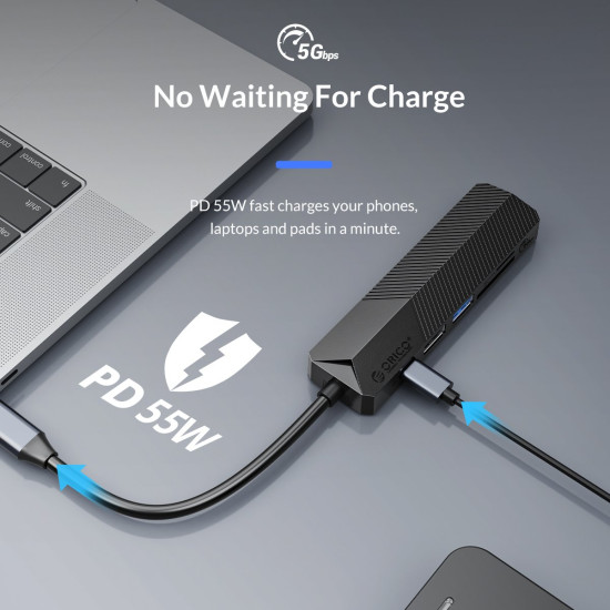 Orico докинг станция Docking Station Type-C 5-in-1 - MDK-5P Black - Card Reader, HDMI, USB3.0 x1, USB2.0 x1 Orico докинг станция Docking Station Type-C 5-in-1 - MDK-5P Black - Card Reader, HDMI, USB3.0 x1, USB2.0 x1